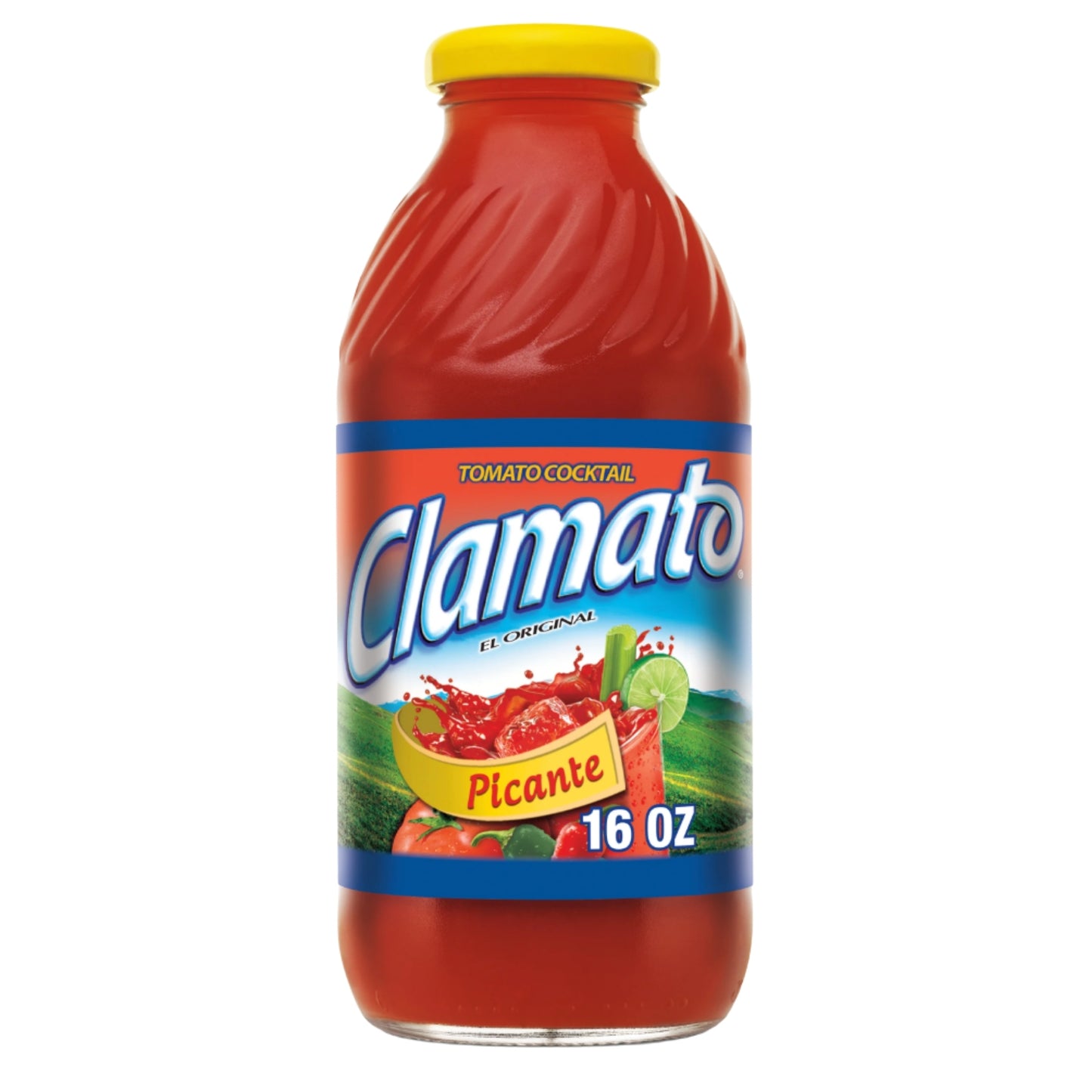 Front image of Clamato Picante Tomato Cocktail 16 oz
