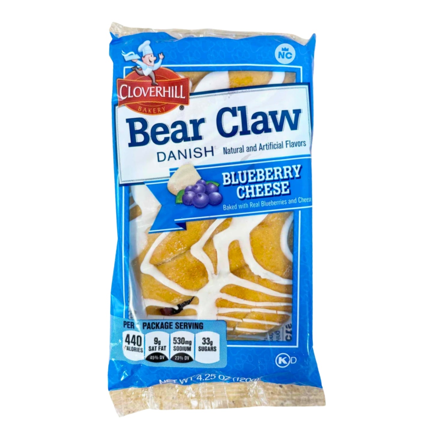 Front image of Clover Hill Bear Claw Danish Blueberry Cheese