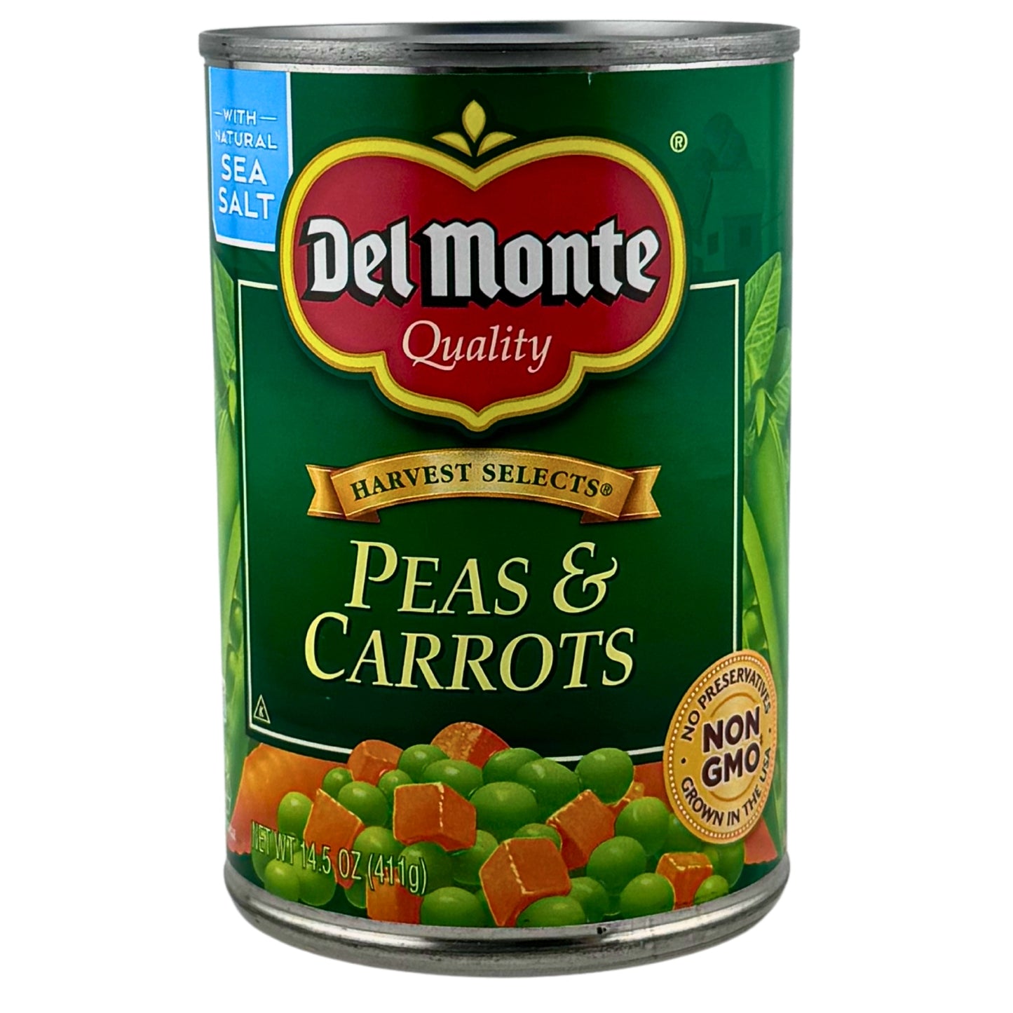 Front image of Del Monte Harvest Selects Peas & Carrots 14.5oz