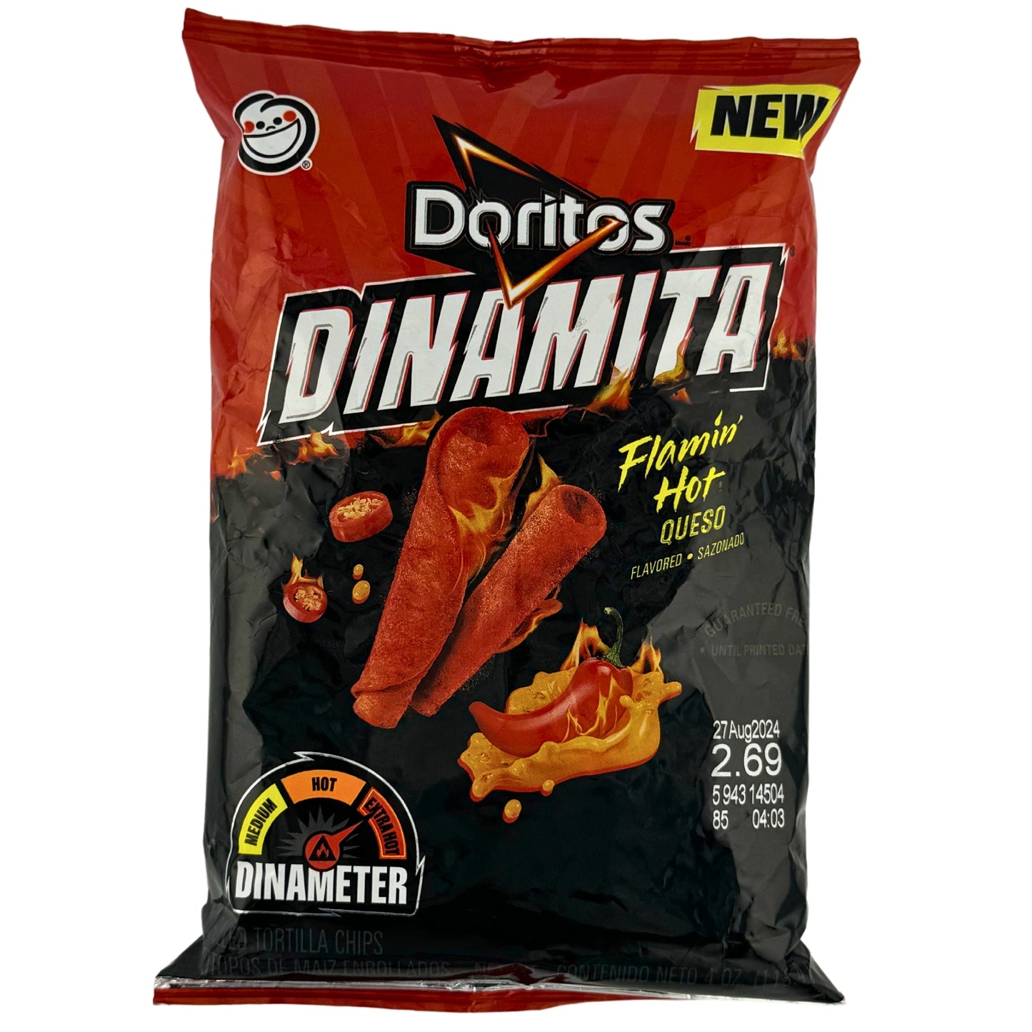 Front image of Doritos Dinamita Flamin Hot Queso 118.4g