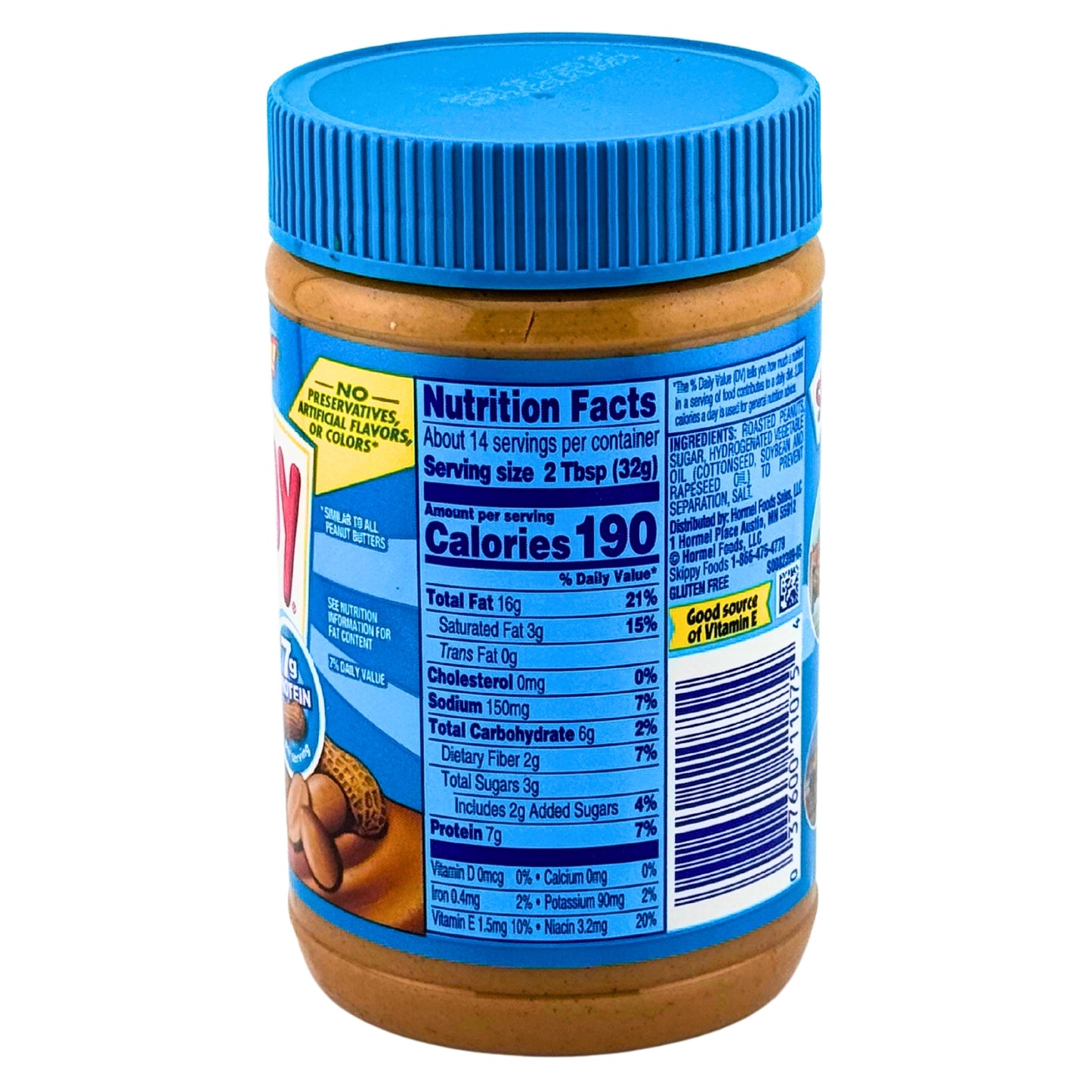 Back Image of Skippy Creamy Peanut Butter 16.3oz