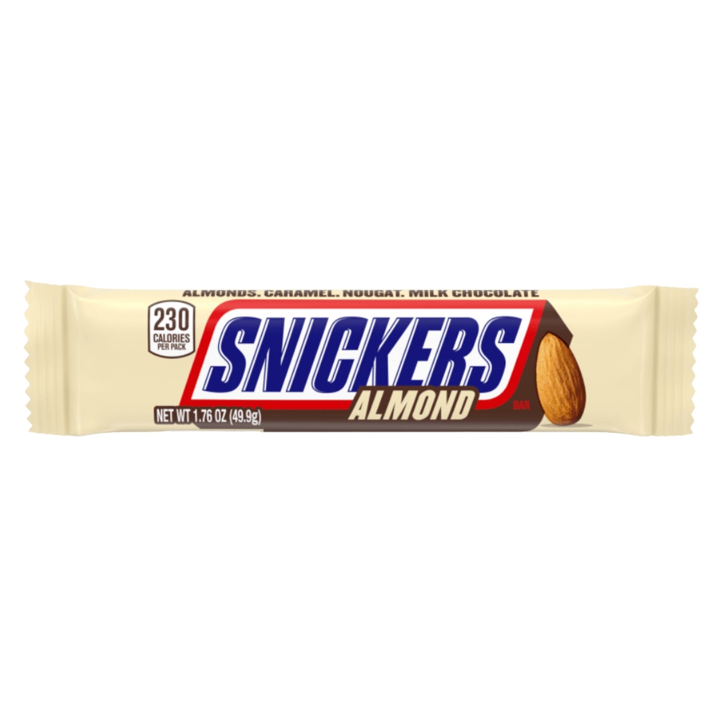 Front image of Snickers Almond Candy Bar 1.76oz