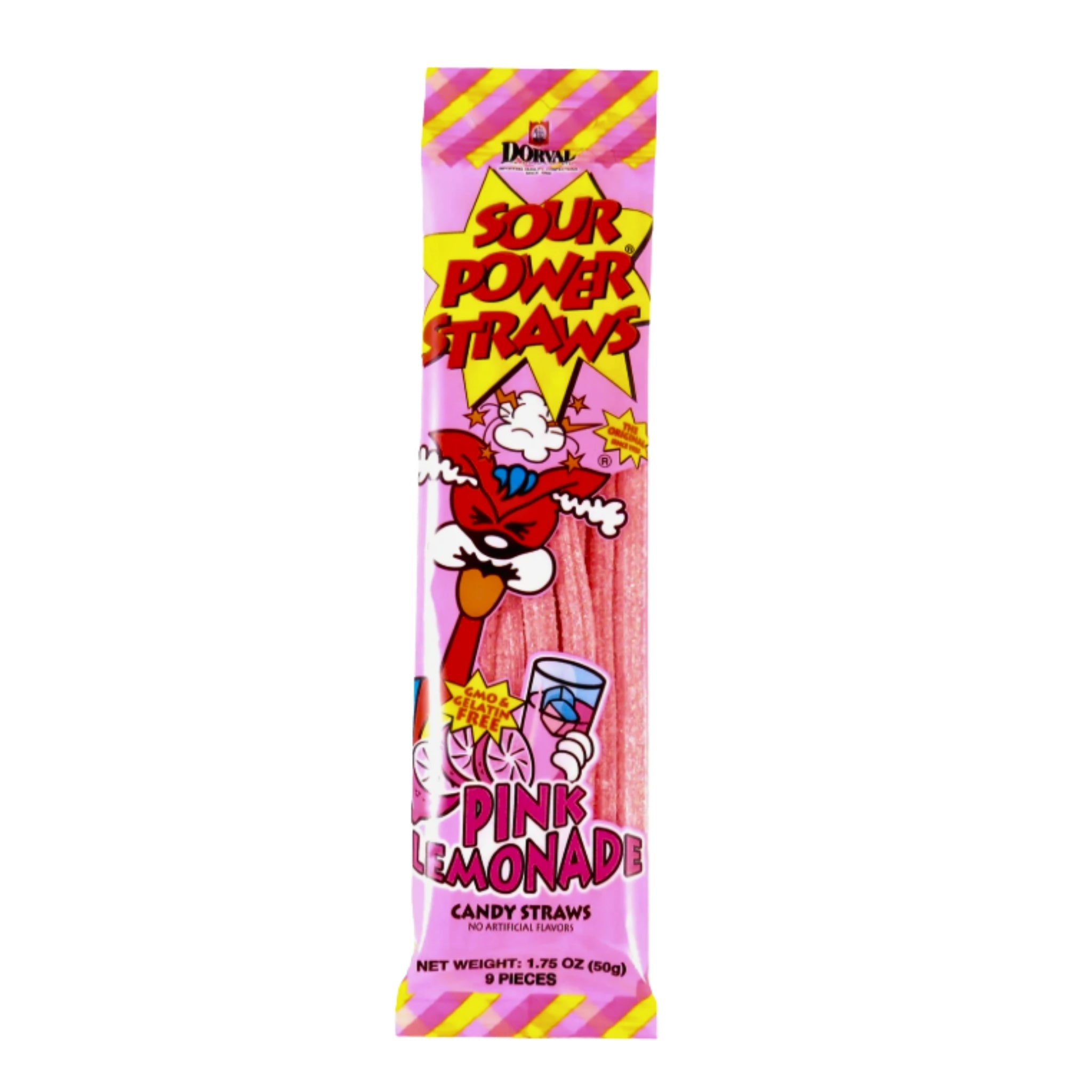 Dorval Sour Power Straws Pink Lemonade 1.75oz