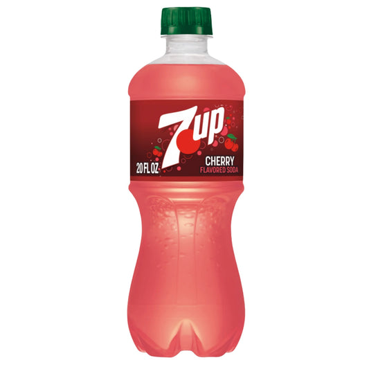 Front image of 7 Up Cherry Soda 20oz