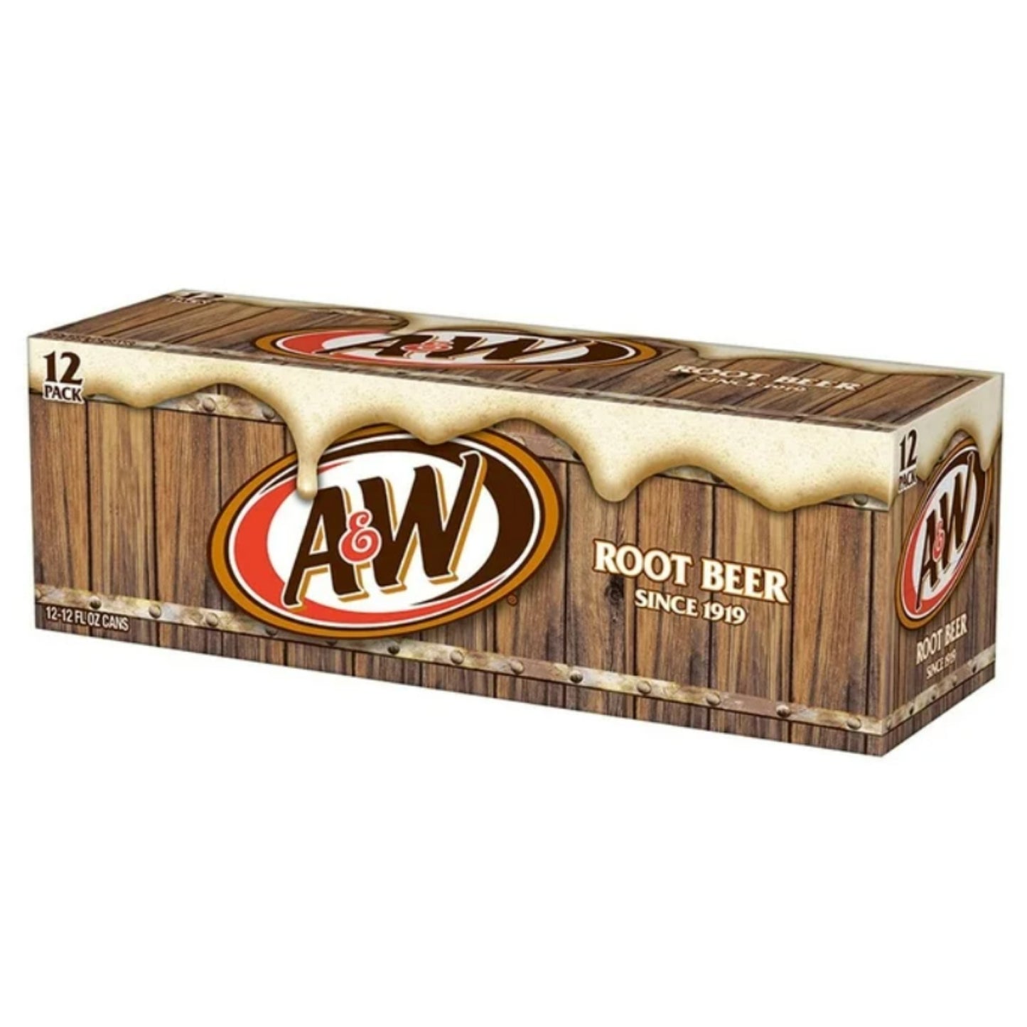 Front image of A&W Root Beer 12-Pack Cans