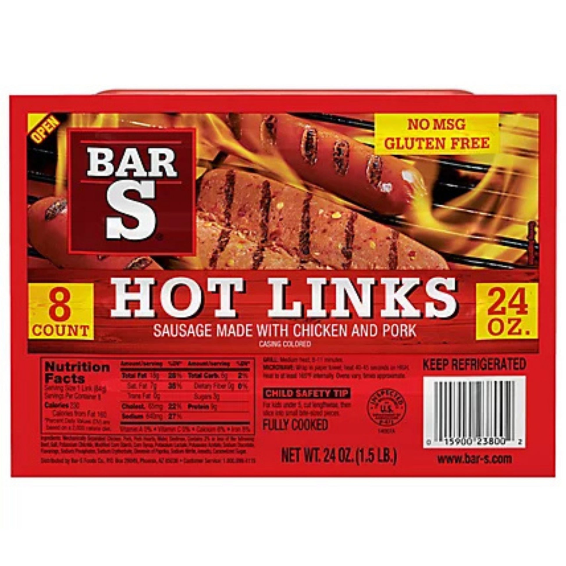 Front image of Bar S Hot Link 8ct 24oz