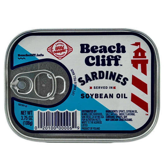 Front image of Beach Cliff Sardines in Soybean Oil