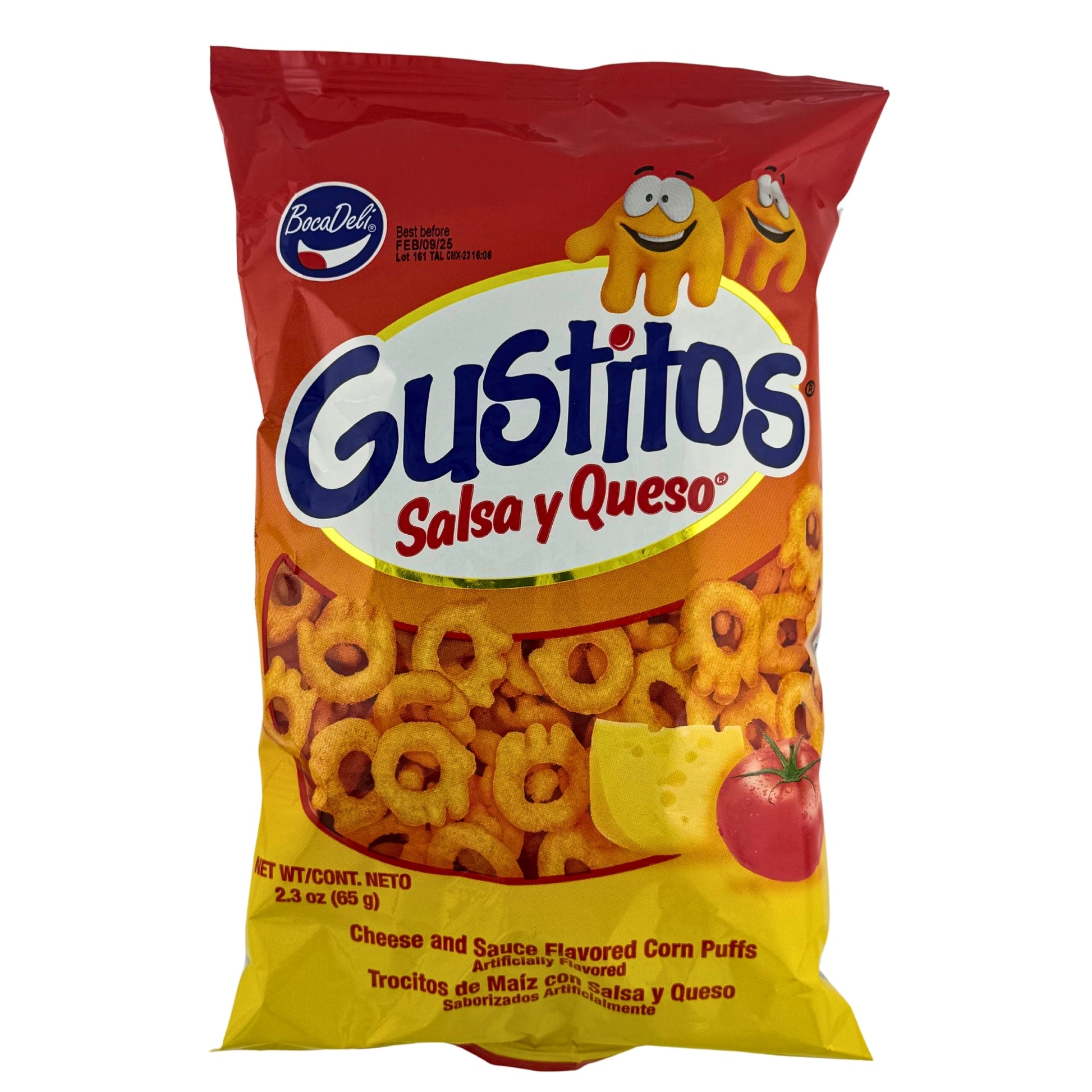 Front image of BocaDeli Gustitios Salsa y Queso 65g