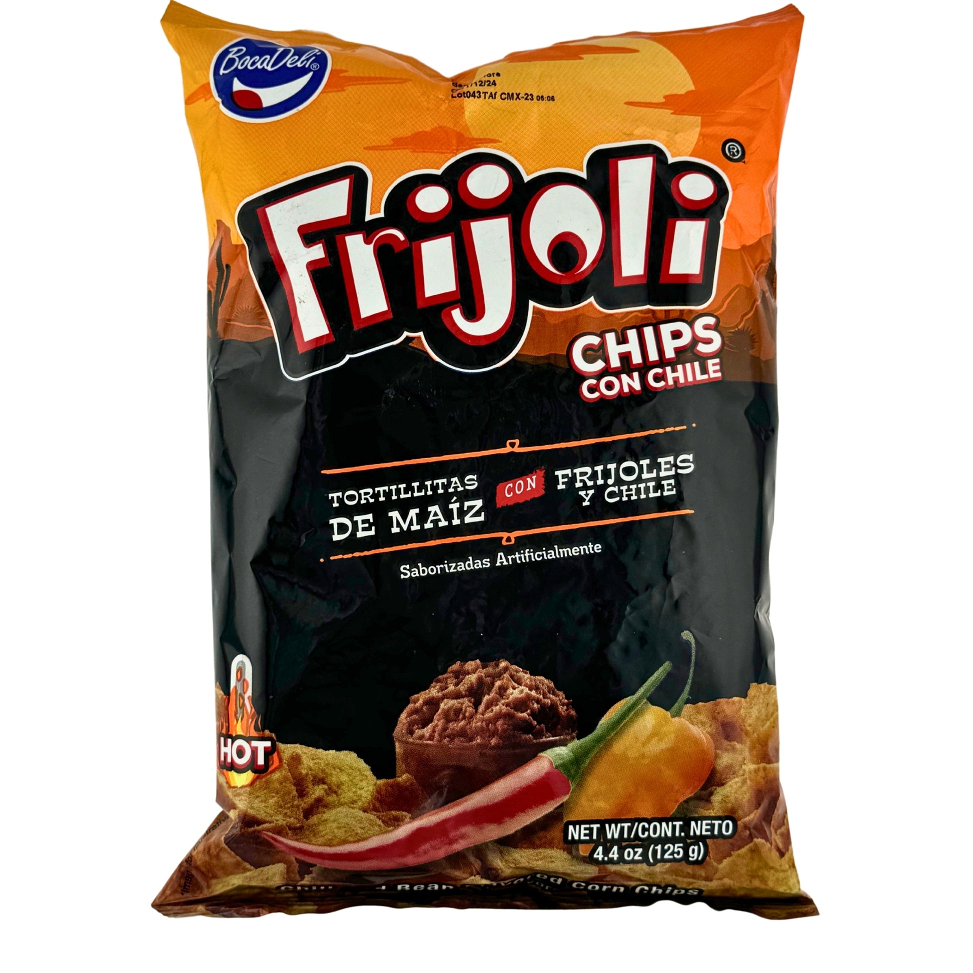 Front image of Boca Deli Frijoli Tortilla de Maiz Con Frijoles y Chile 125g