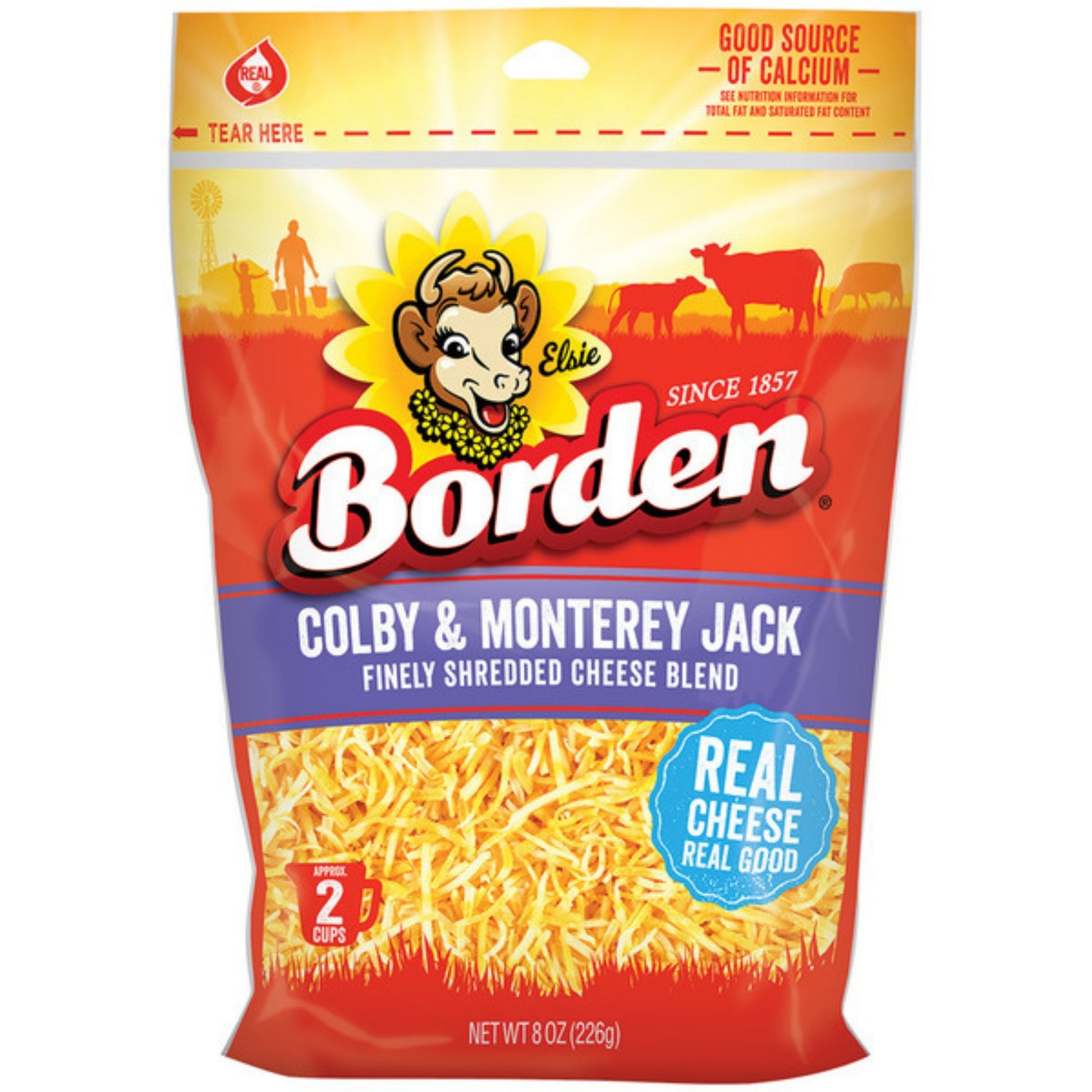 Front image of Border Shredded Colby & Monterey Jack Cheese 8oz