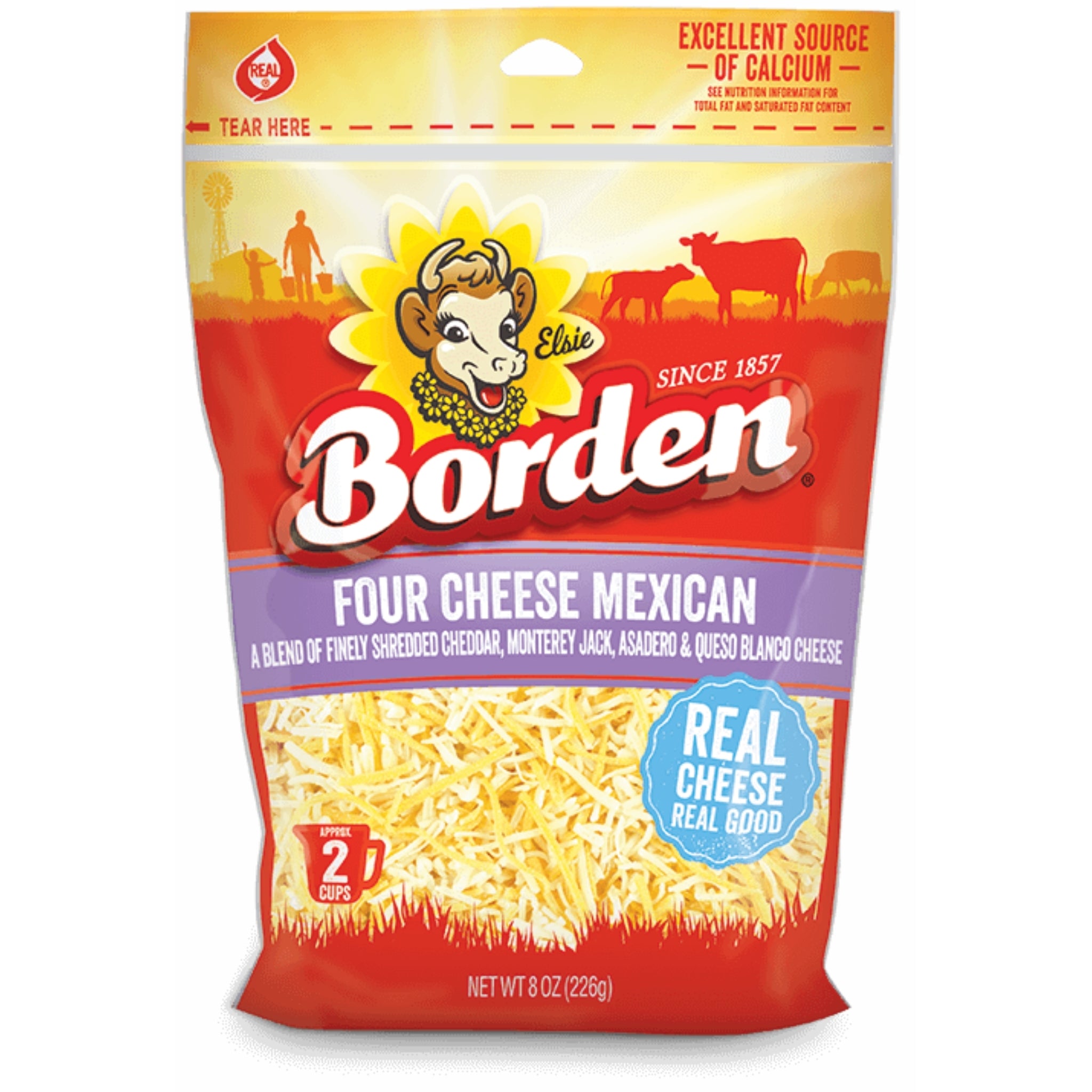 Front image of Border Shredded Four Cheese Mexican 8oz