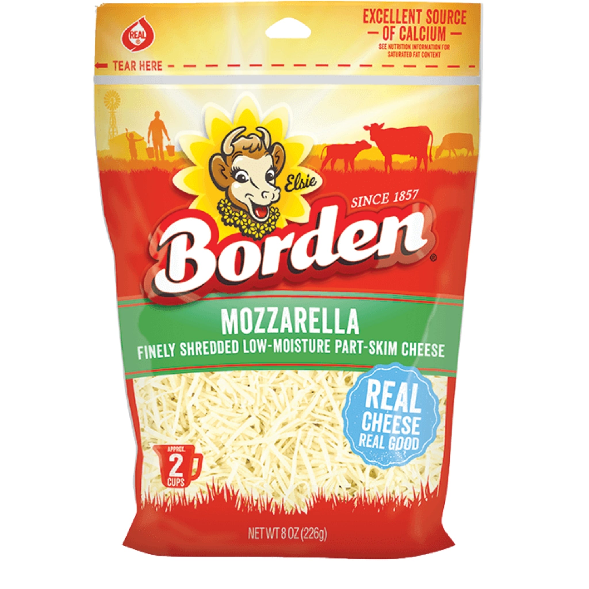 Front image of Border Shredded Mozzarella Cheese 8oz