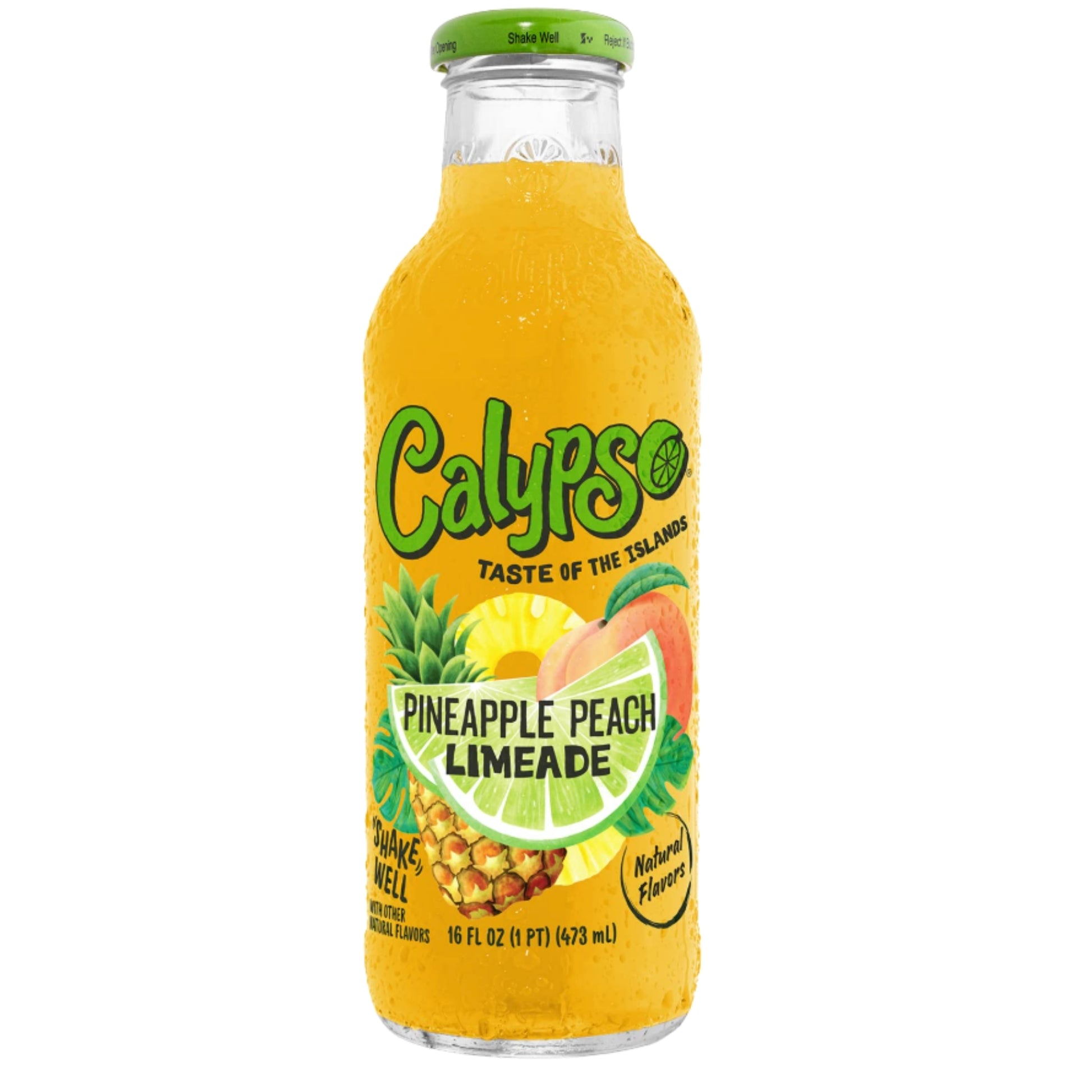 Front image of Calypso Pineapple Peach Limeade 16oz