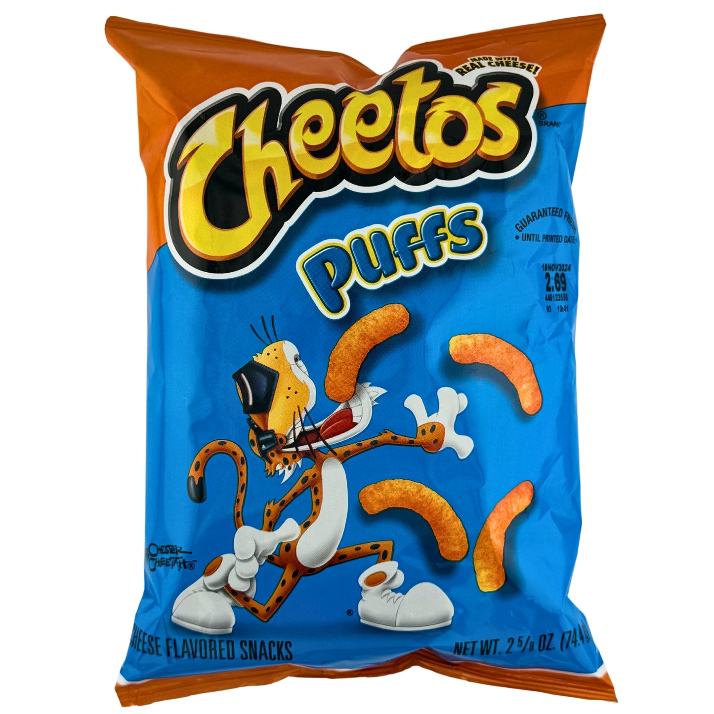 Front image of Cheetos Cheese Puffs 74.4g