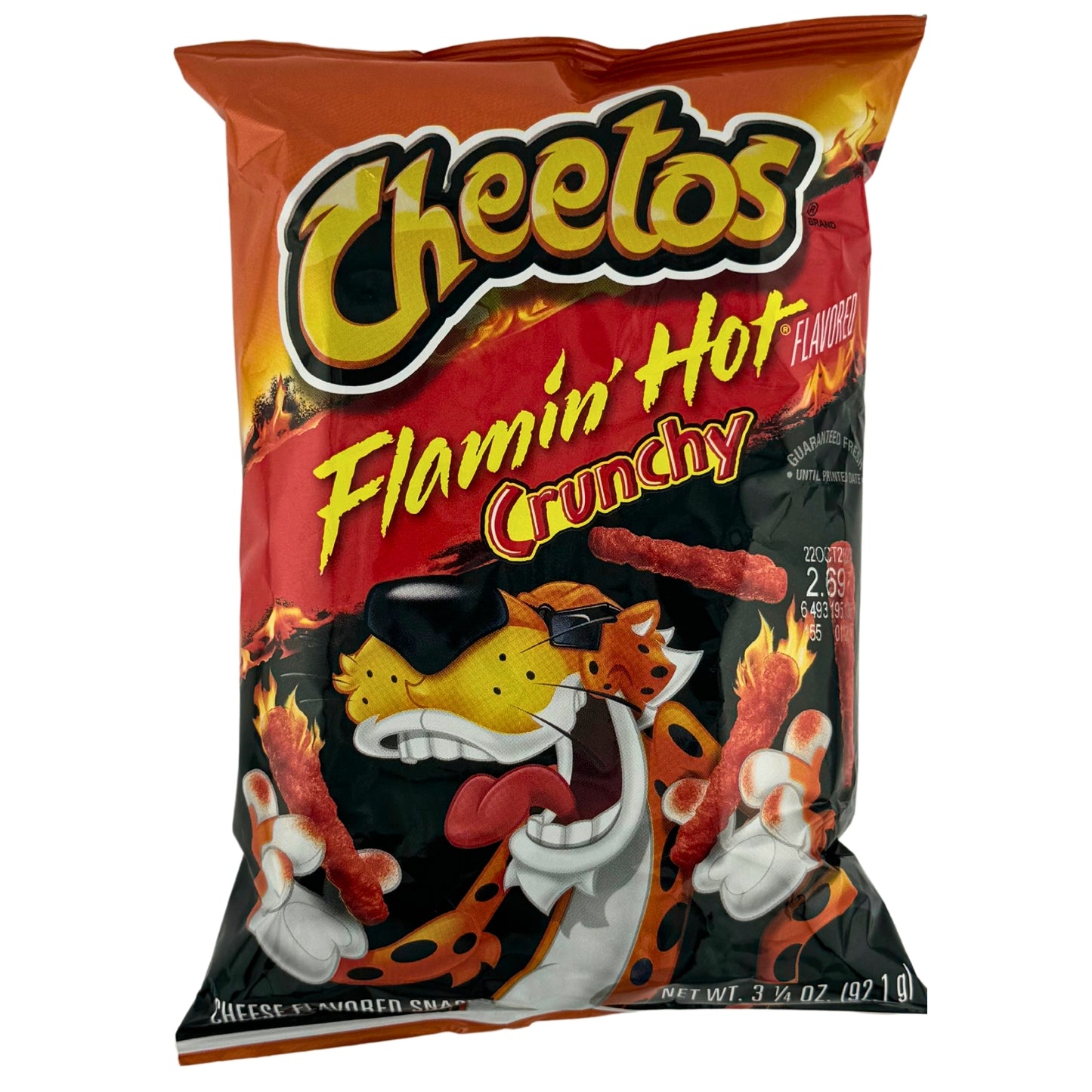 Front image of Cheetos Flamin Hot Crunchy 92.1g