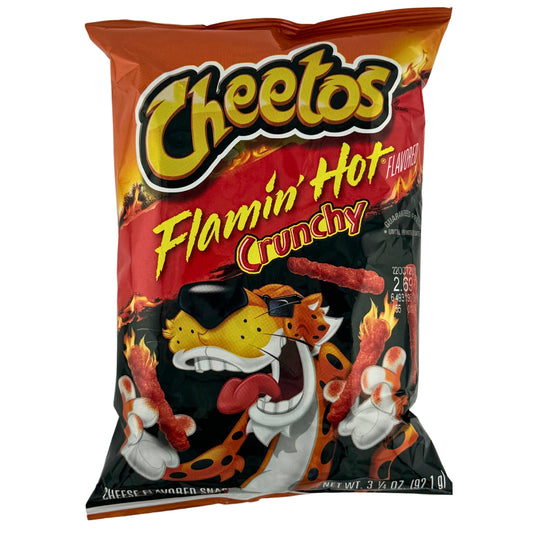 Front image of Cheetos Flamin Hot Crunchy 92.1g