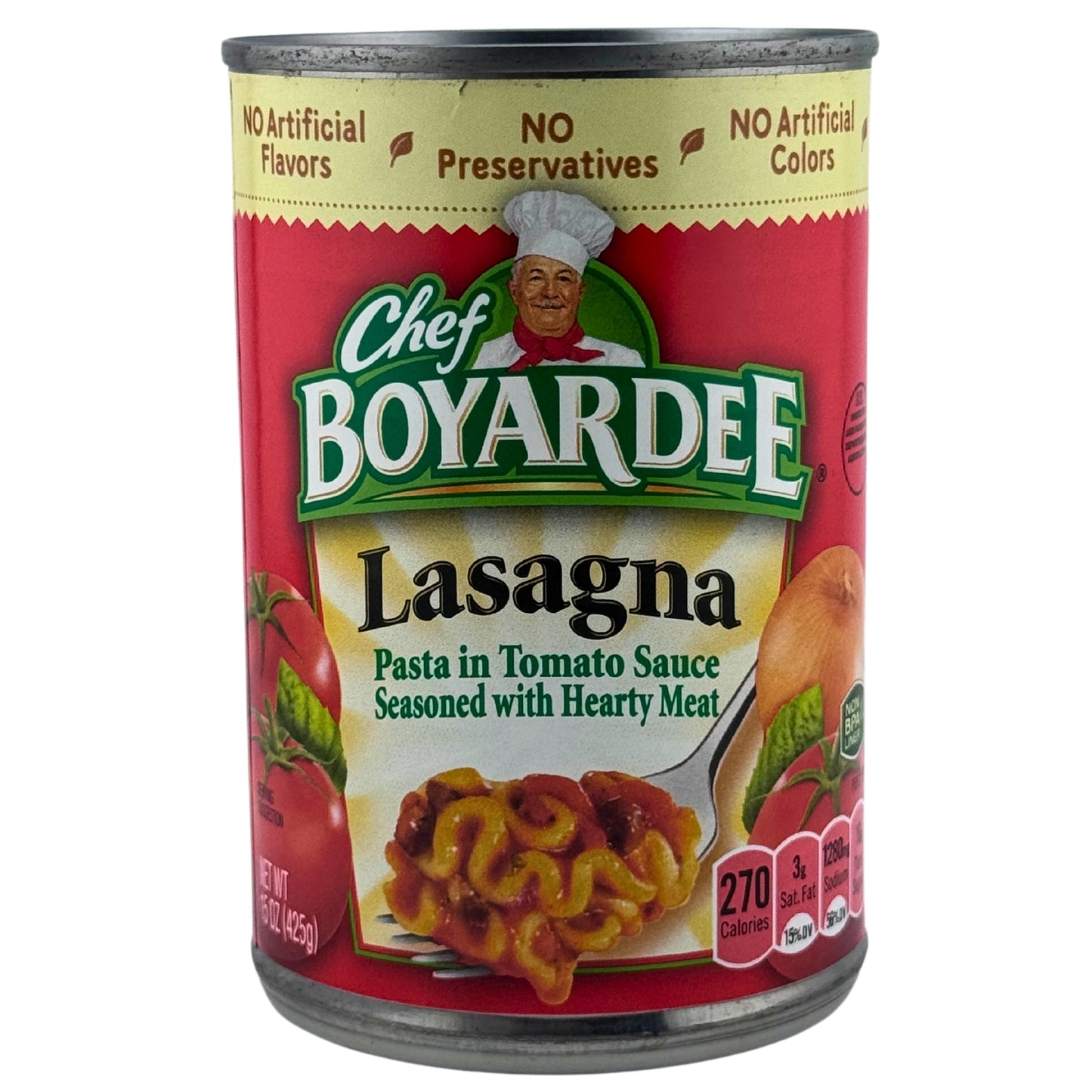 Front Image of Chef Bayardee Lasagna Pasta In Tomate Sauce Seasoned With Hearty Meat 15oz