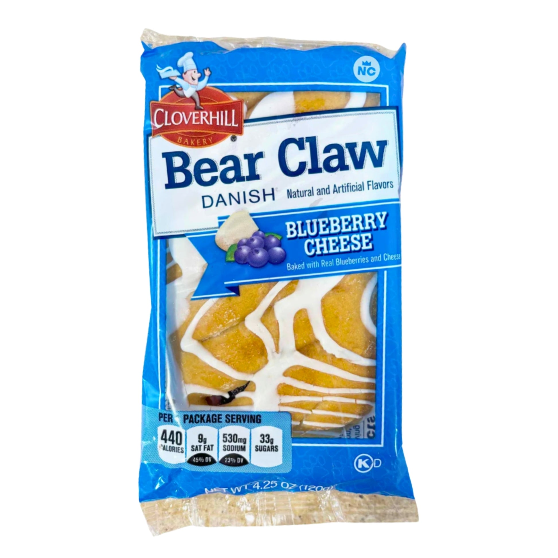 Front image of Clover Hill Bear Claw Danish Blueberry Cheese