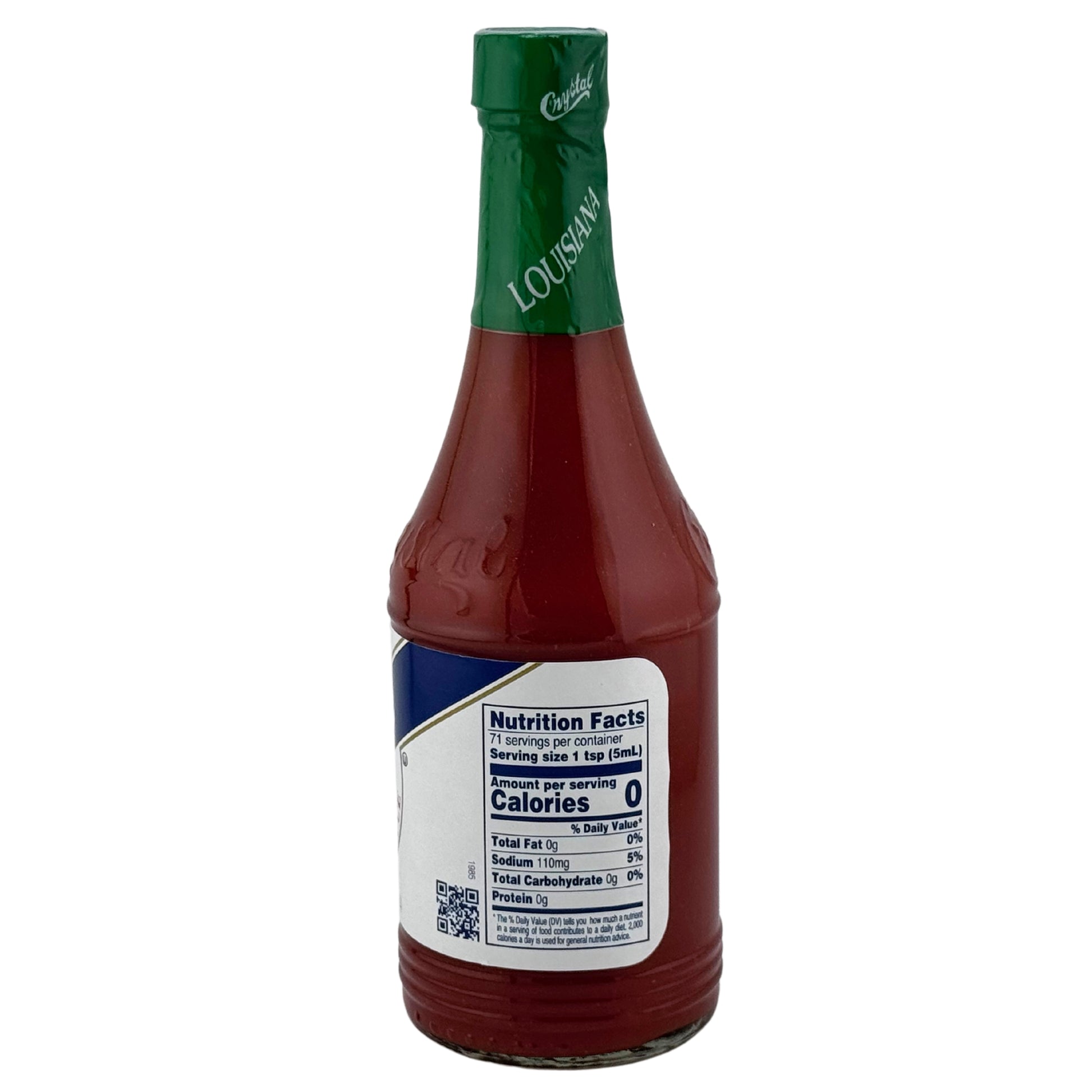 Back of Crysal Hot Sauce 12oz