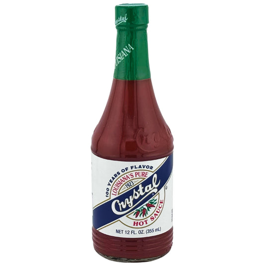 Front of Crysal Hot Sauce 12oz
