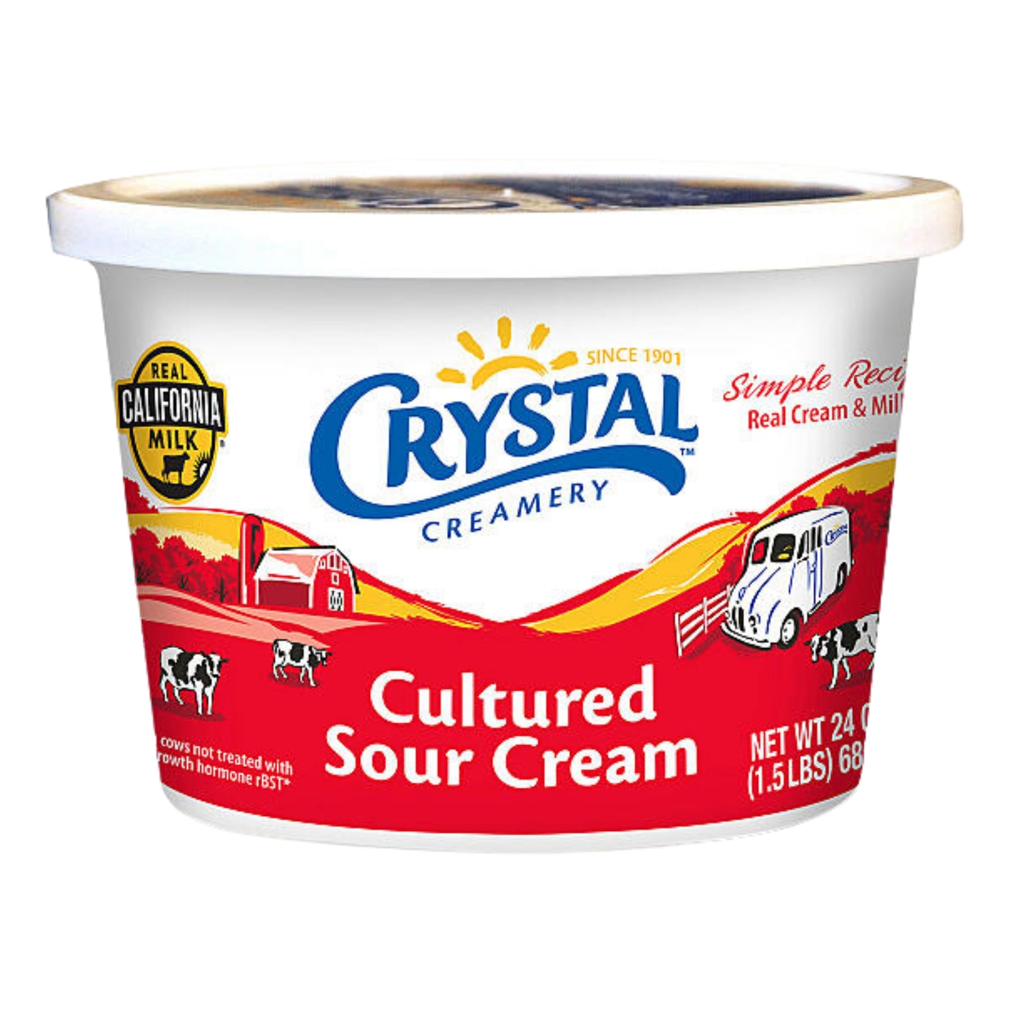 Front image of Crystal Cultured Sour Cream 16oz