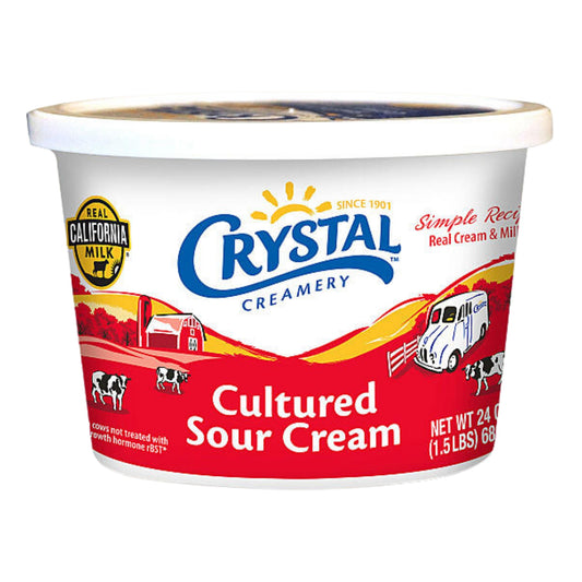 Front image of Crystal Cultured Sour Cream 16oz