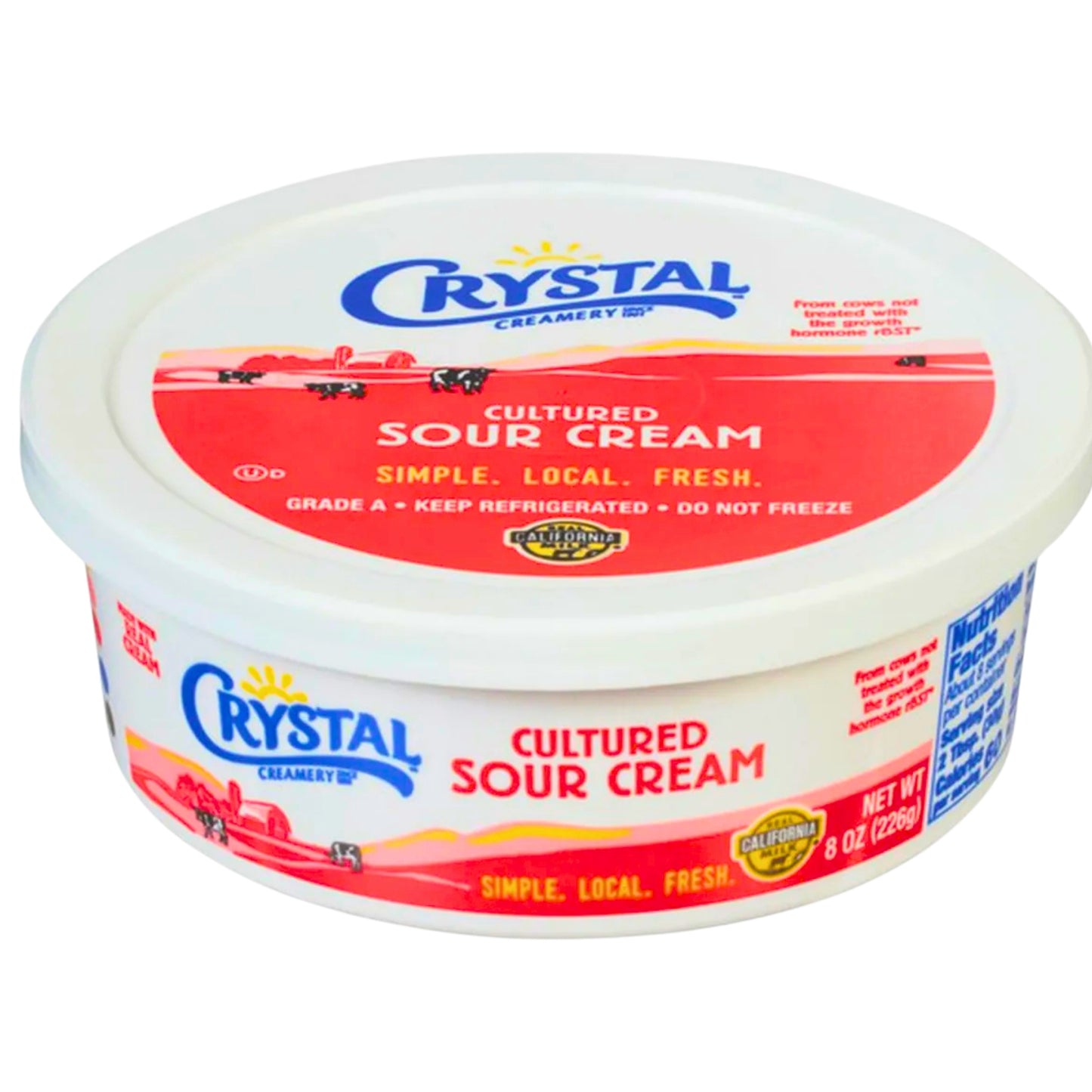 Front image of Crystal Cultured Sour Cream 8oz