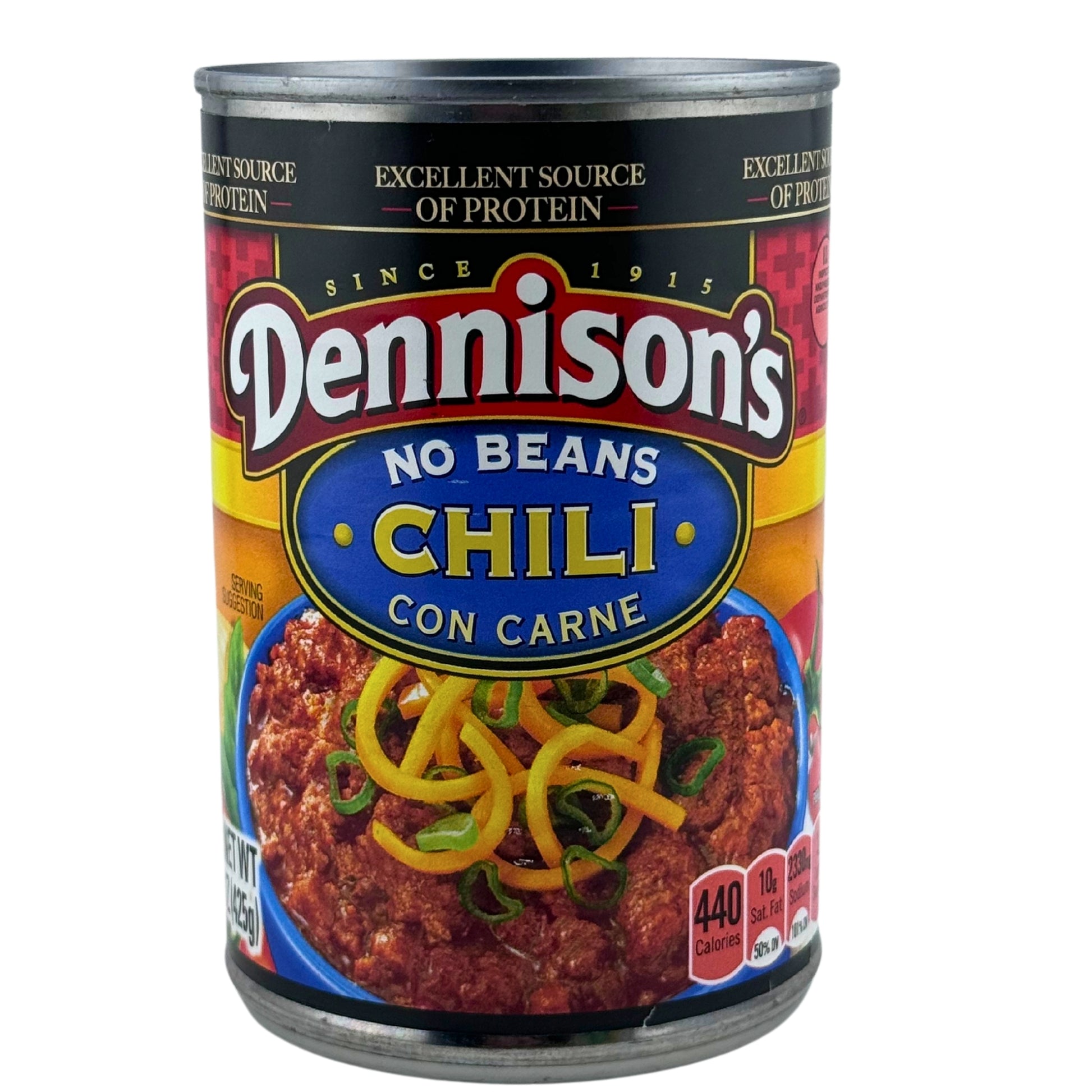 Front image of Dennison’s No Beans Chili Con Carne 15oz