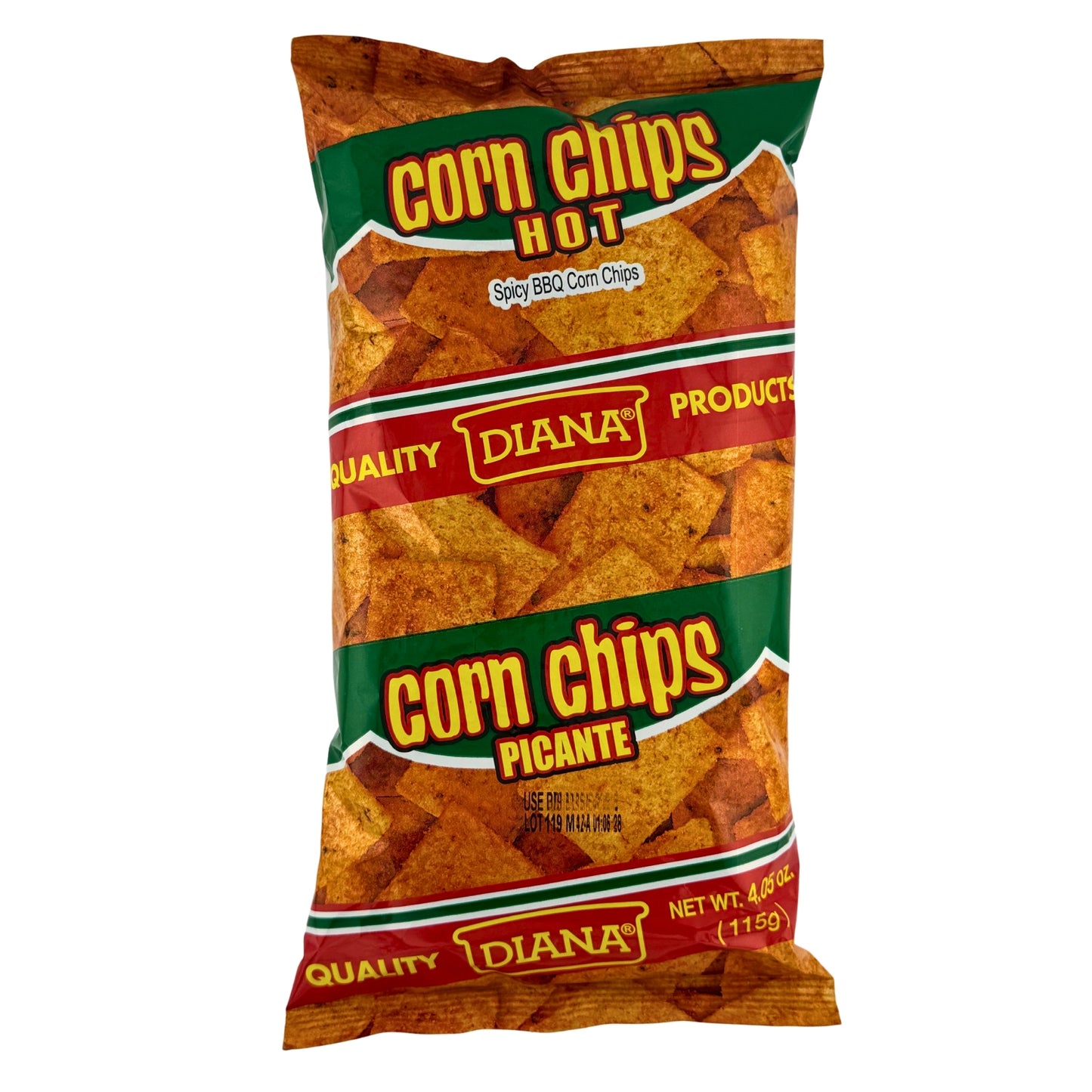 Front image of Diana Corn Chips Hot | Picante 115g