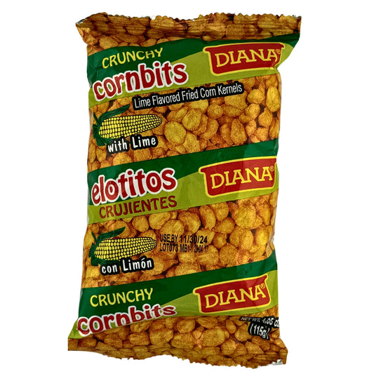 Front image of Diana Elotitos Crujientes | Crunchy Corn Bits Lime Flavored 115g