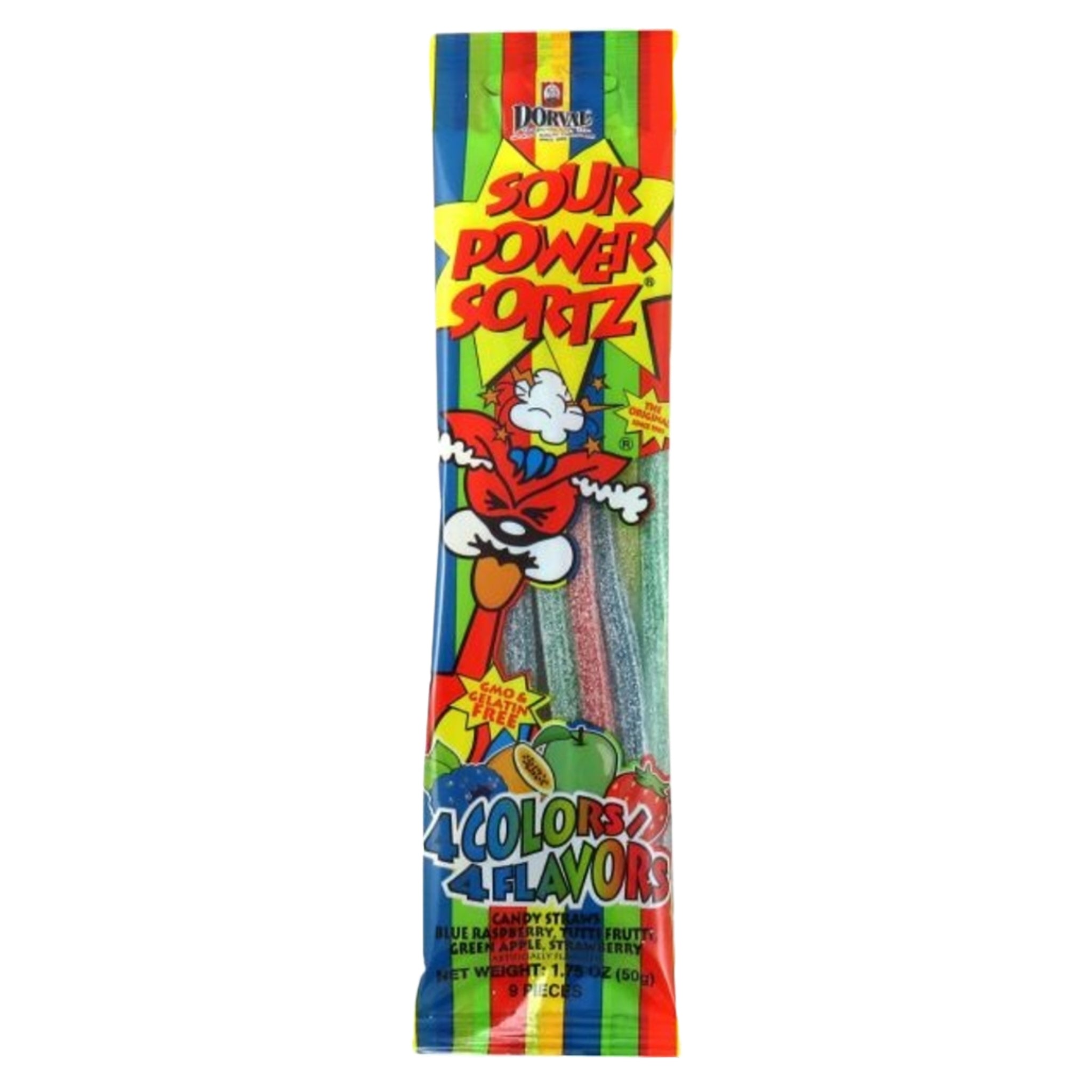 Front image of Dorval Sour Power Straws 4Colors/ 4Flavors 1.75oz