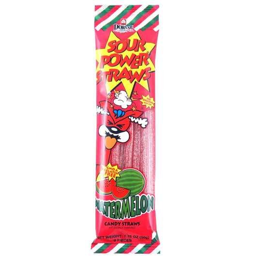 Front image of Dorval Sour Power Straws Watermelon 1.75oz