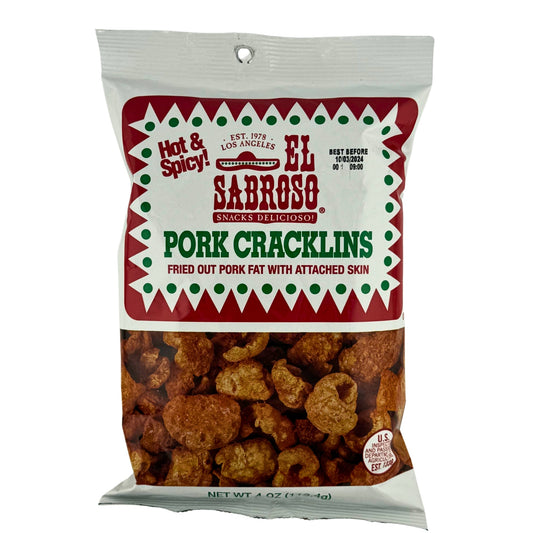 El Sabroso Hot & Spicy Pork Cracklins 113.4g