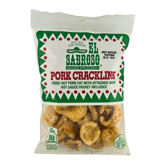 Front image of El Sabrosos Pork Cracklins 64g