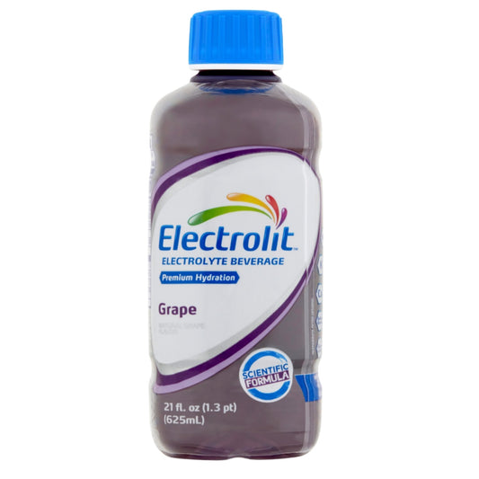 Front image of Electrolit Electrolyte Beverage Grape 21oz