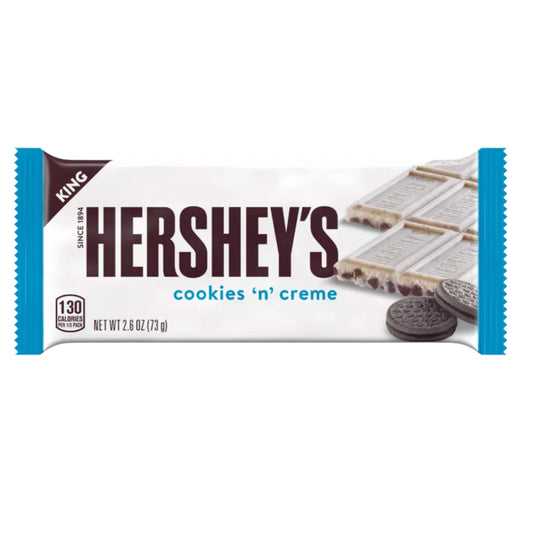 Front image of Hershey's King Size Cookies 'n' Cream 2.6oz