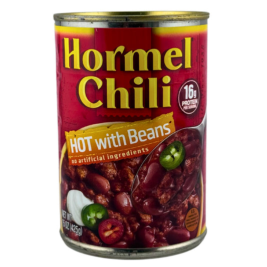 Front Image of Hormel Chili Hot With Beans 15oz