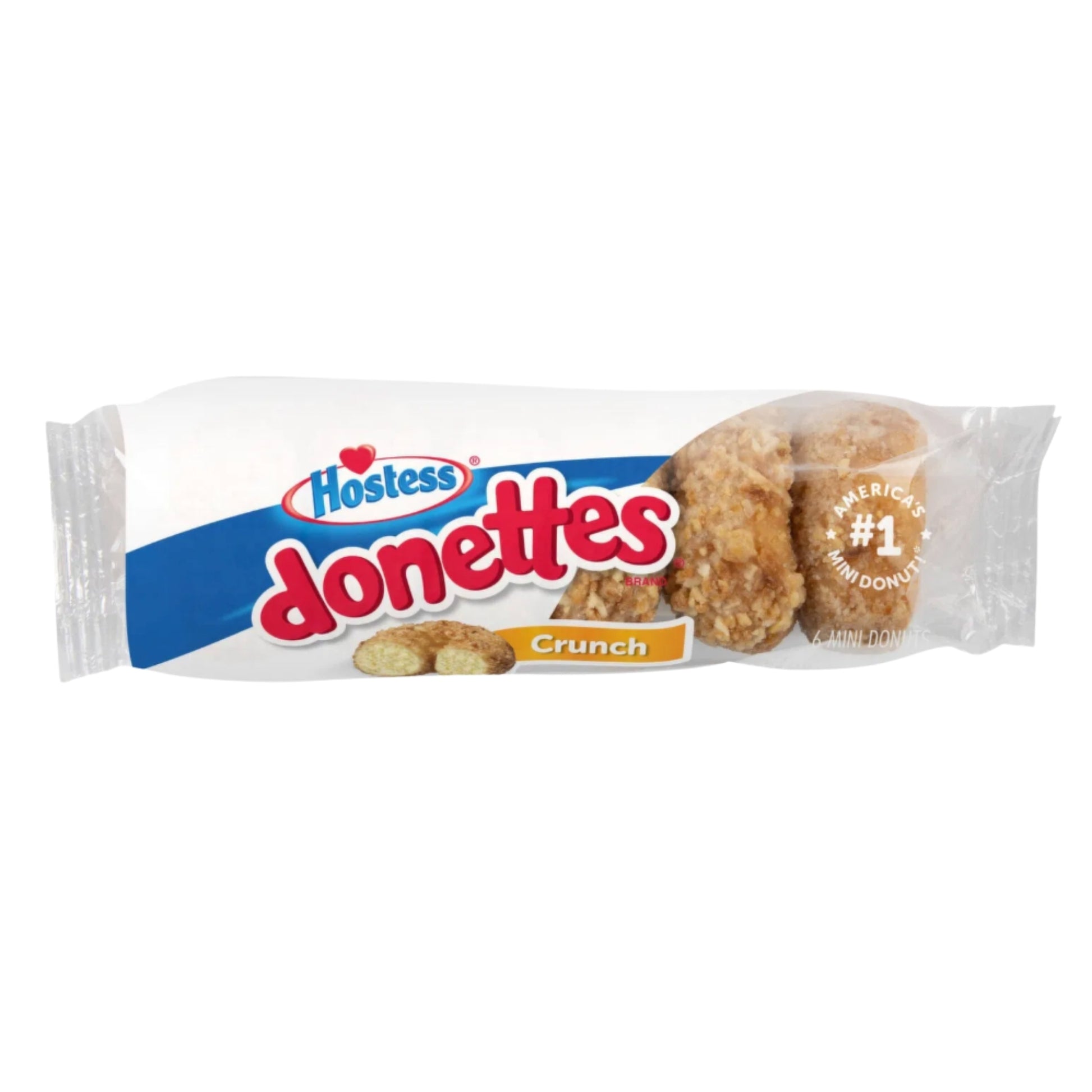 Front image of Hostess Donettes Crunch 6 Mini Donuts