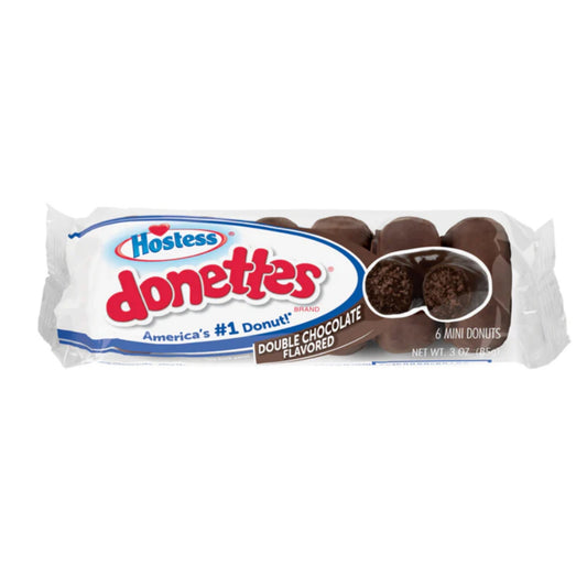 Front image of Hostess Donettes Double Chocolate Flavored 6 Mini Donuts