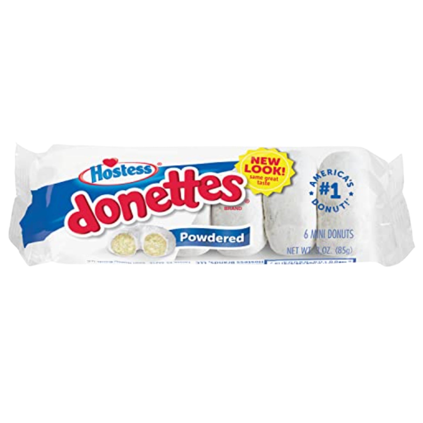 Front image of Hostess Donettes Powdered 6 Mini Donuts