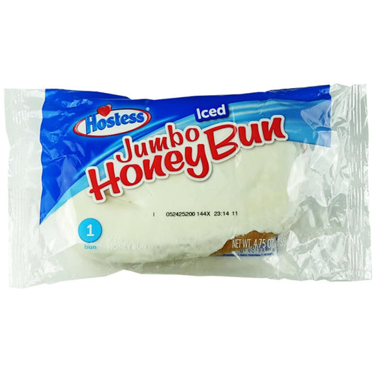 Front image of Hostess Jumbo Iced Honey Bun 1-Bun