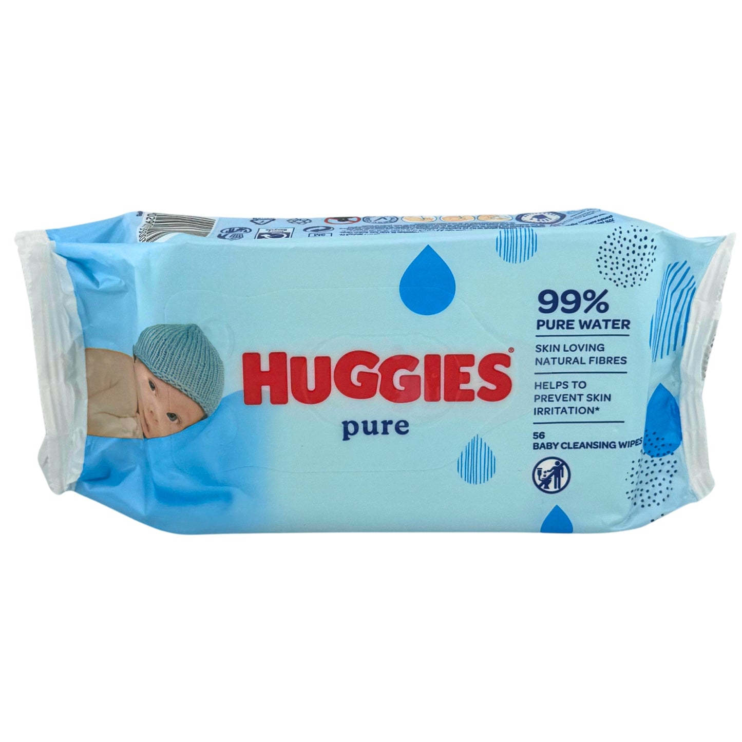 Front image of Huggies Pure Baby Wipes