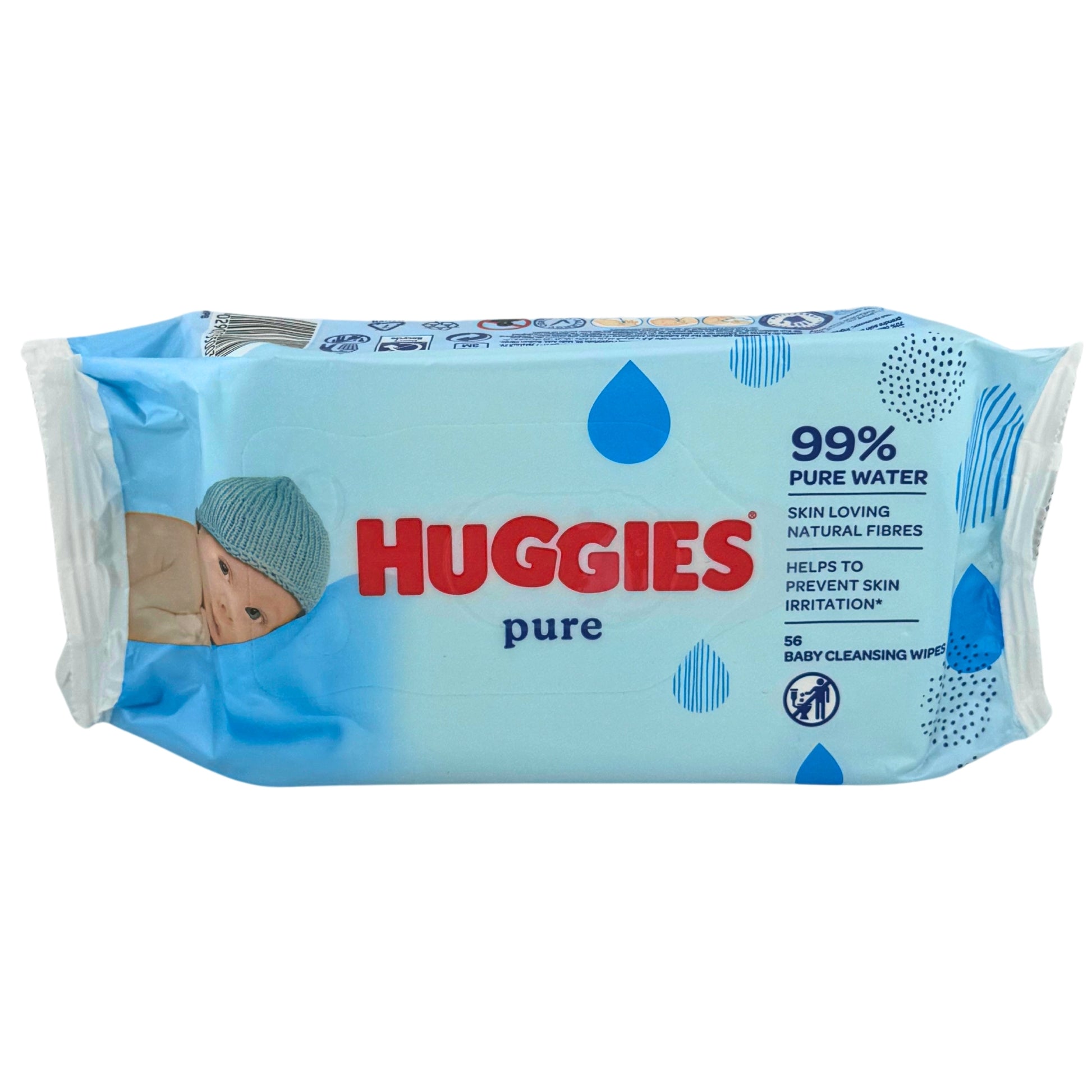 Front image of Huggies Pure Baby Wipes