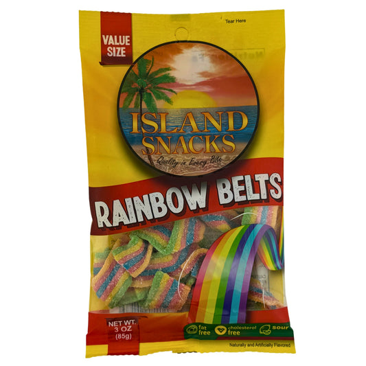 Front image of Island Snacks Rainbow Belts 85g