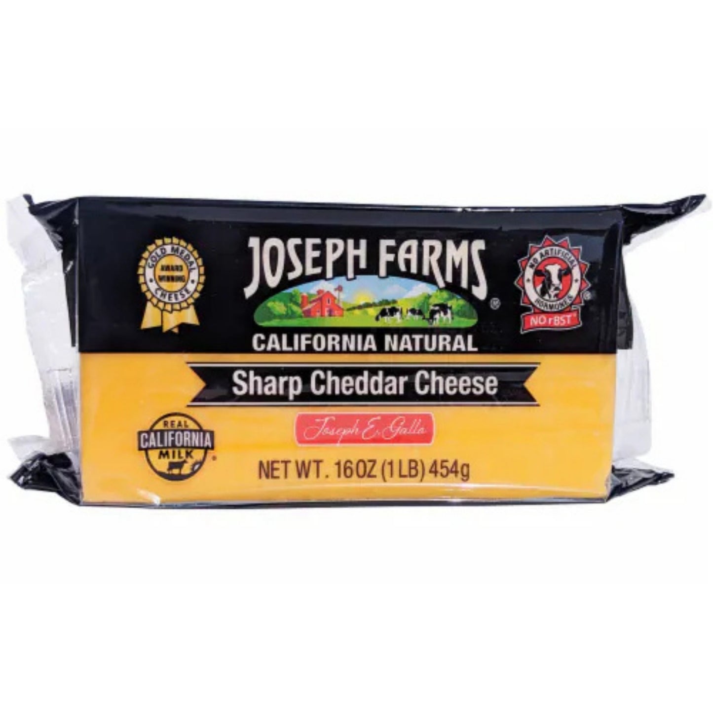 Front image of Joseph Farms Sharp Cheddar Cheese 16oz