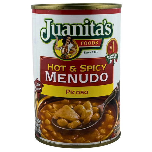 Front Image of Juanita’s  Foods Hot & Spicy Menudo Picosito 15oz