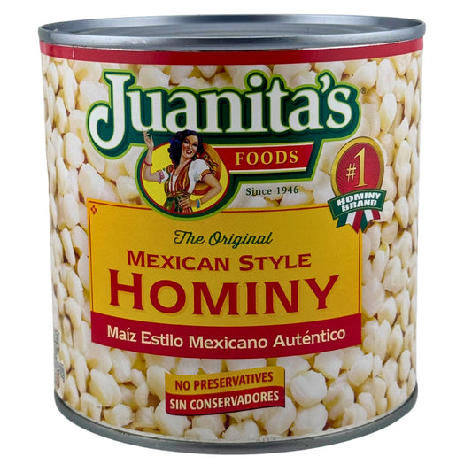 Front image of Juanita’s Foods The Original Mexican Style Hominy | Maíz Estilo Mexicano Auténtico 25oz