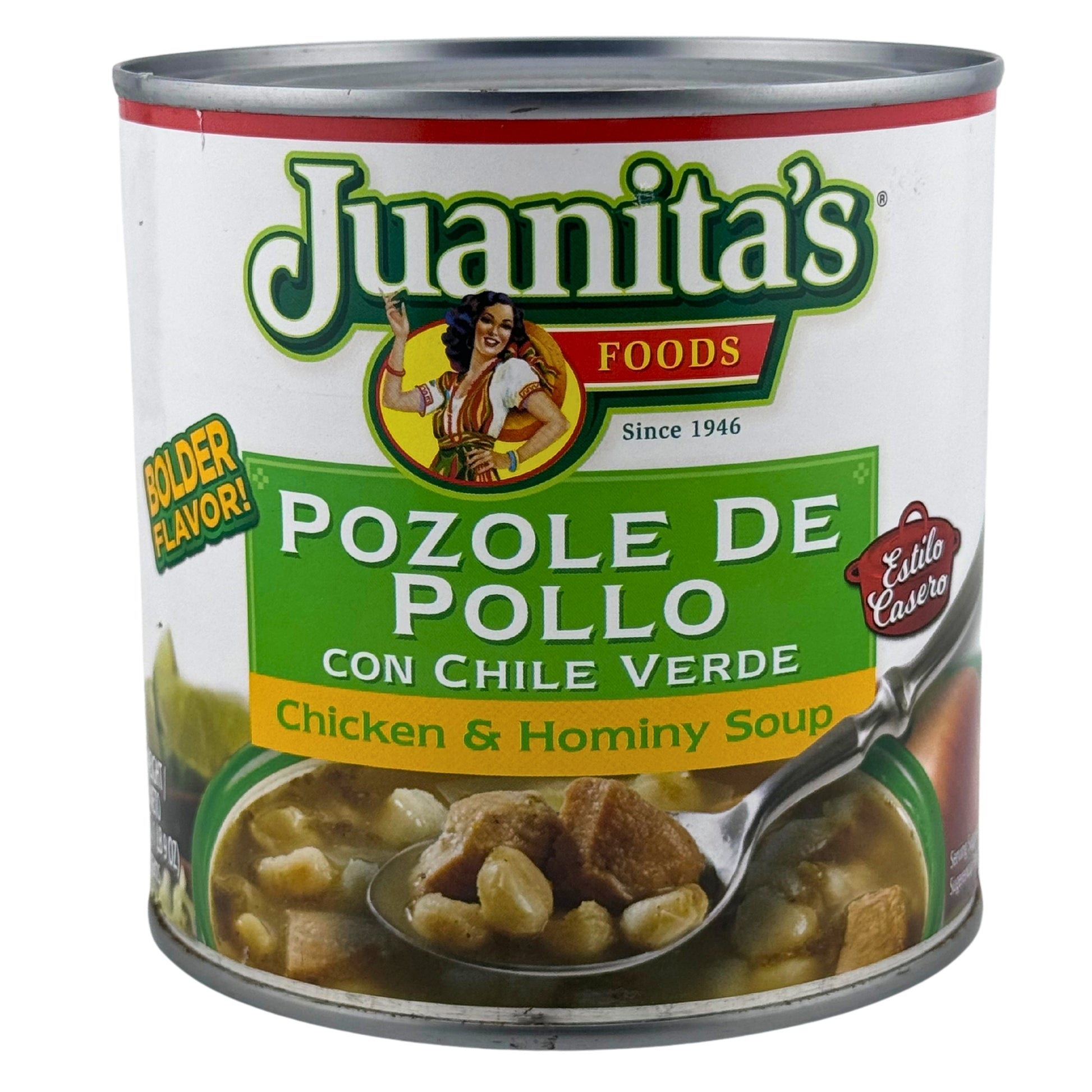 Front image of Juanita’s Pazole de Pollo | Chicken & Hominy Soup 25oz