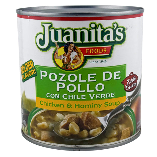 Front image of Juanita’s Pazole de Pollo | Chicken & Hominy Soup 25oz