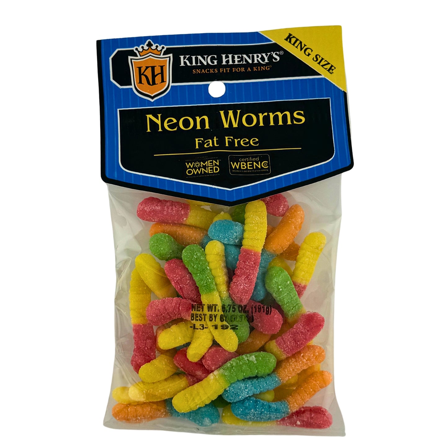 Front image of King Henry Neon Worms 191g